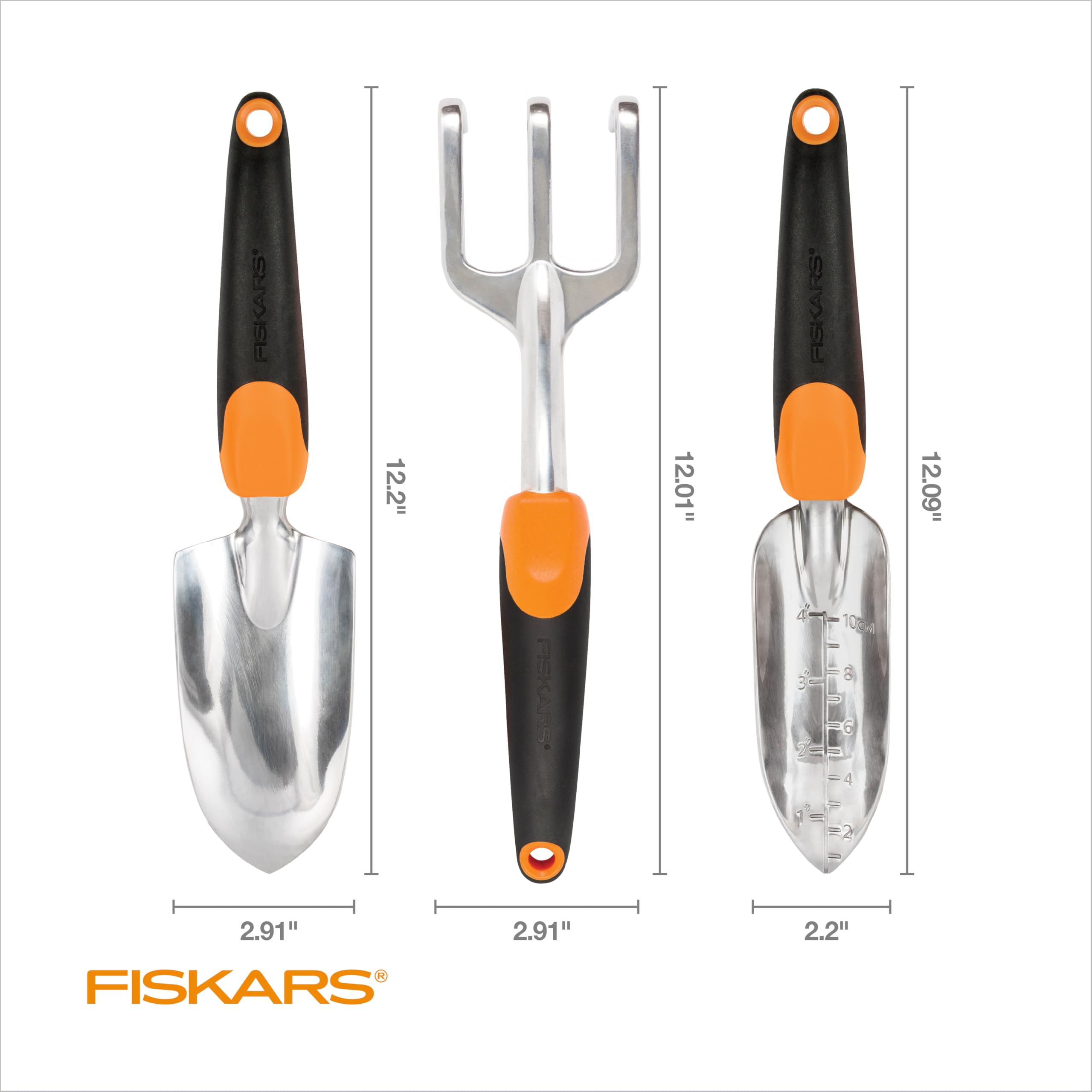 Fiskars 3-Piece Garden Hand Tools Set packaging