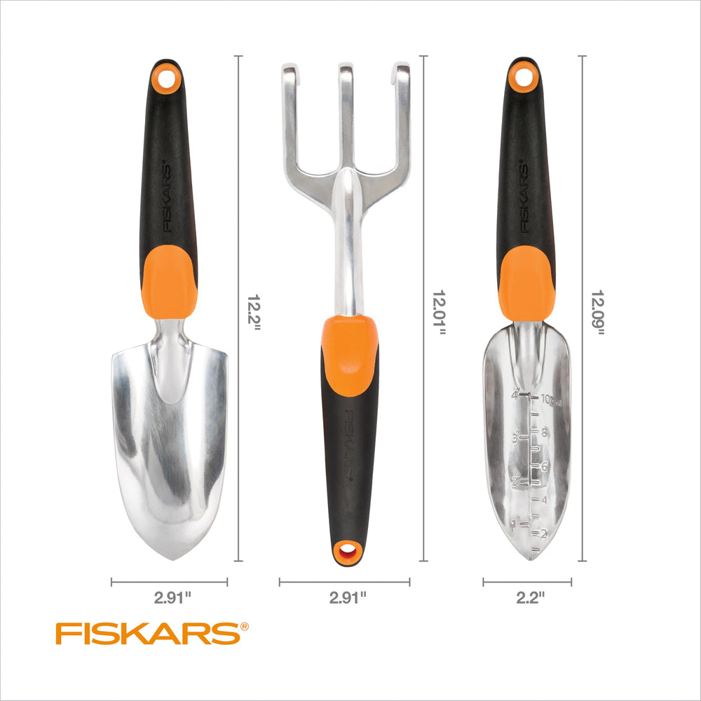 Fiskars 3-Piece Garden Hand Tools Set packaging