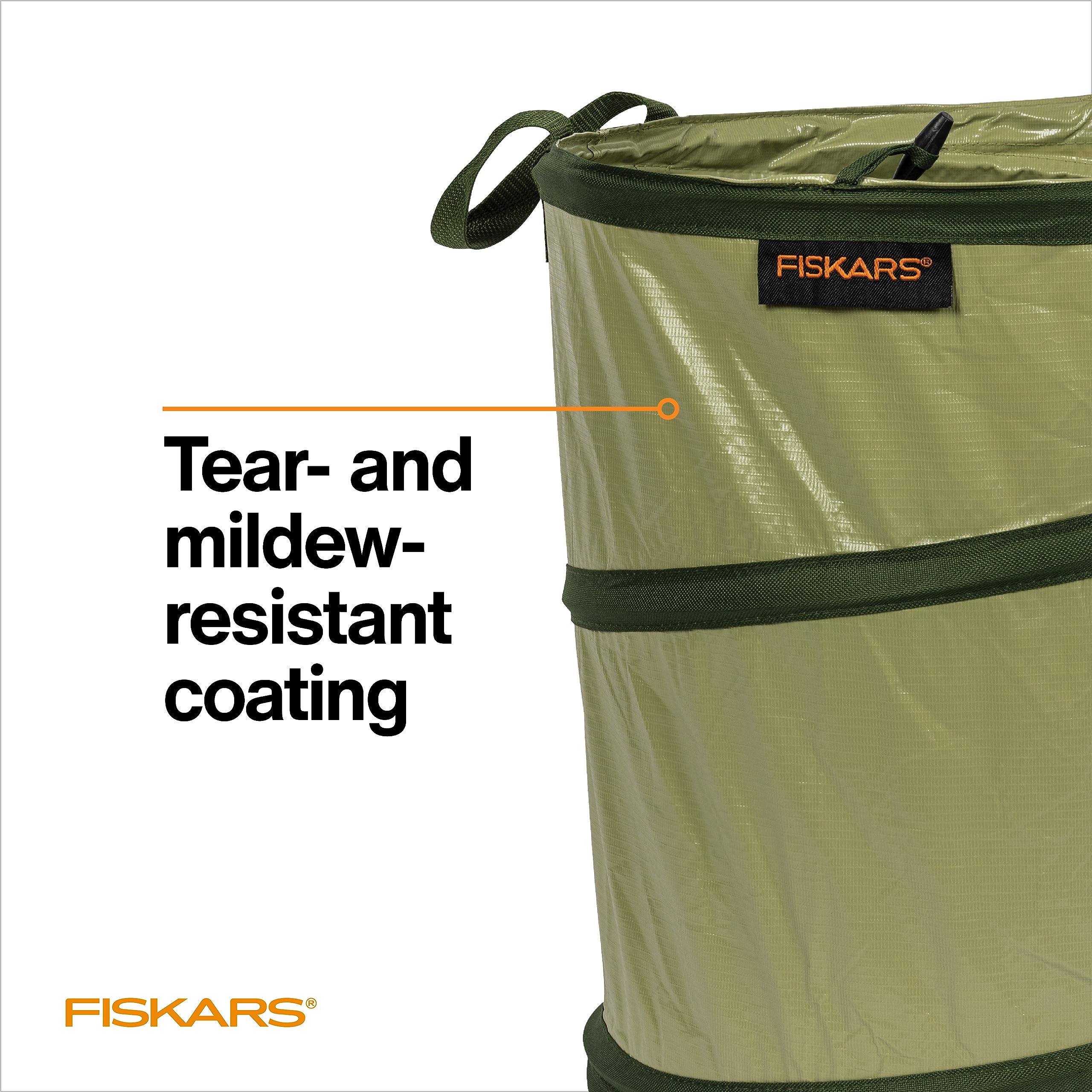Fiskars 30-Gallon Garden Bag with materials listed