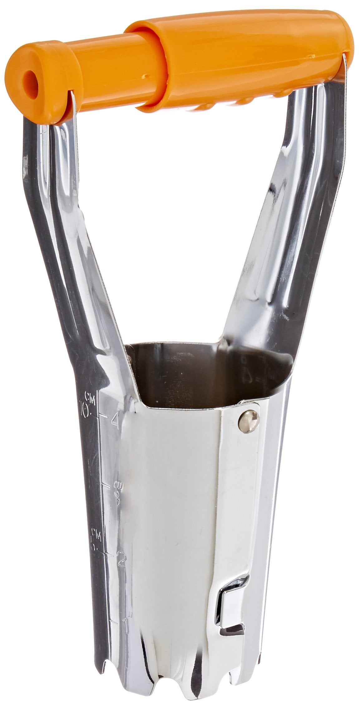 Fiskars Bulb Transplanter front view with depth markings