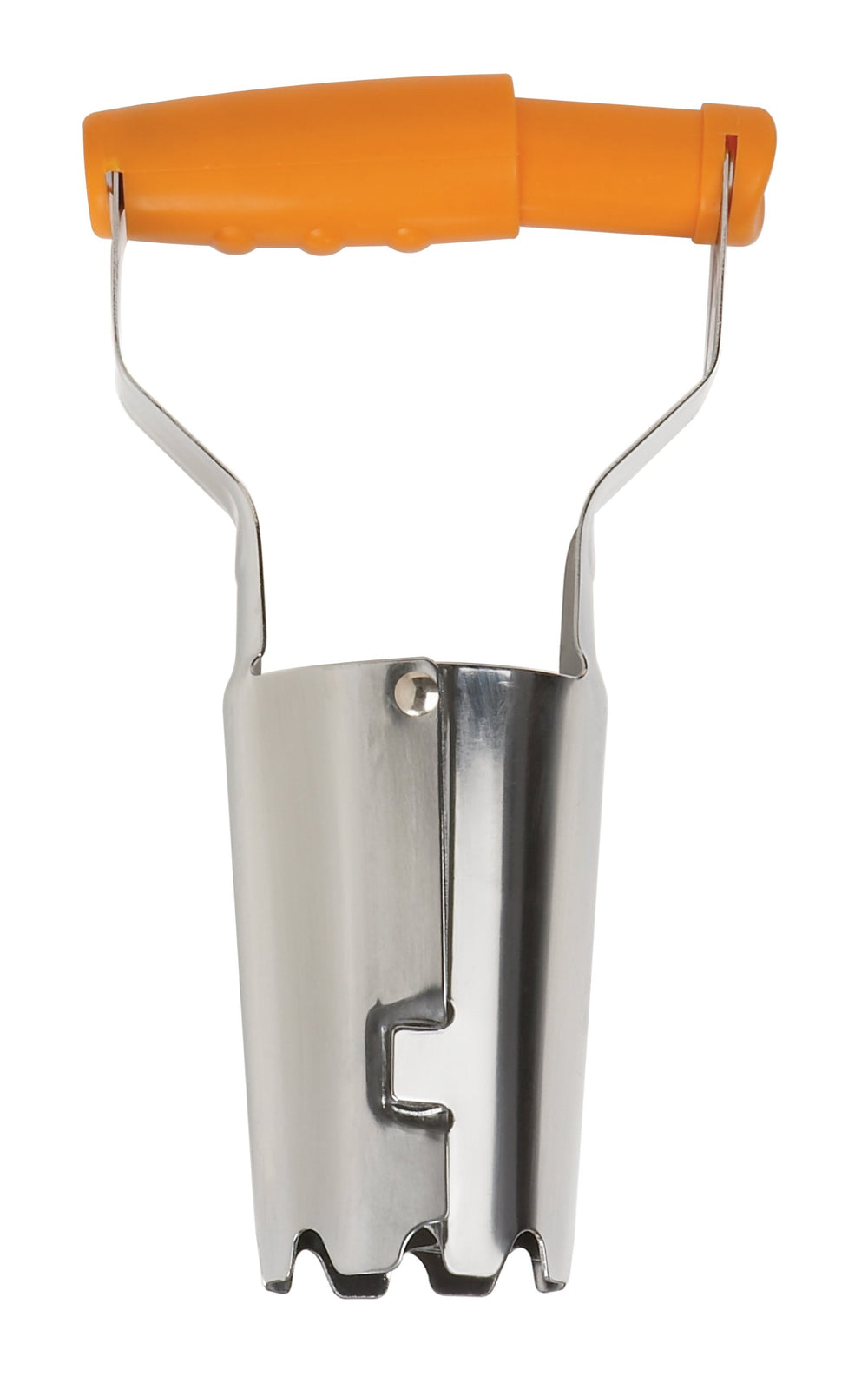 Fiskars Bulb Transplanter showing spring-loaded handle