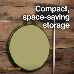 Fiskars Collapsible Garden Bag filled with yard waste