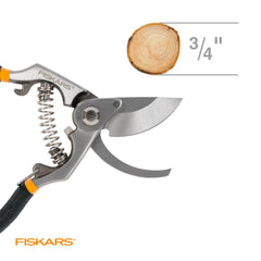 Fiskars Deluxe Forged Bypass Pruner with non-slip grip handles