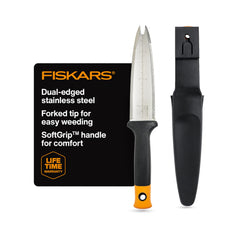 Fiskars Hori Hori Garden Knife with sheath in black
