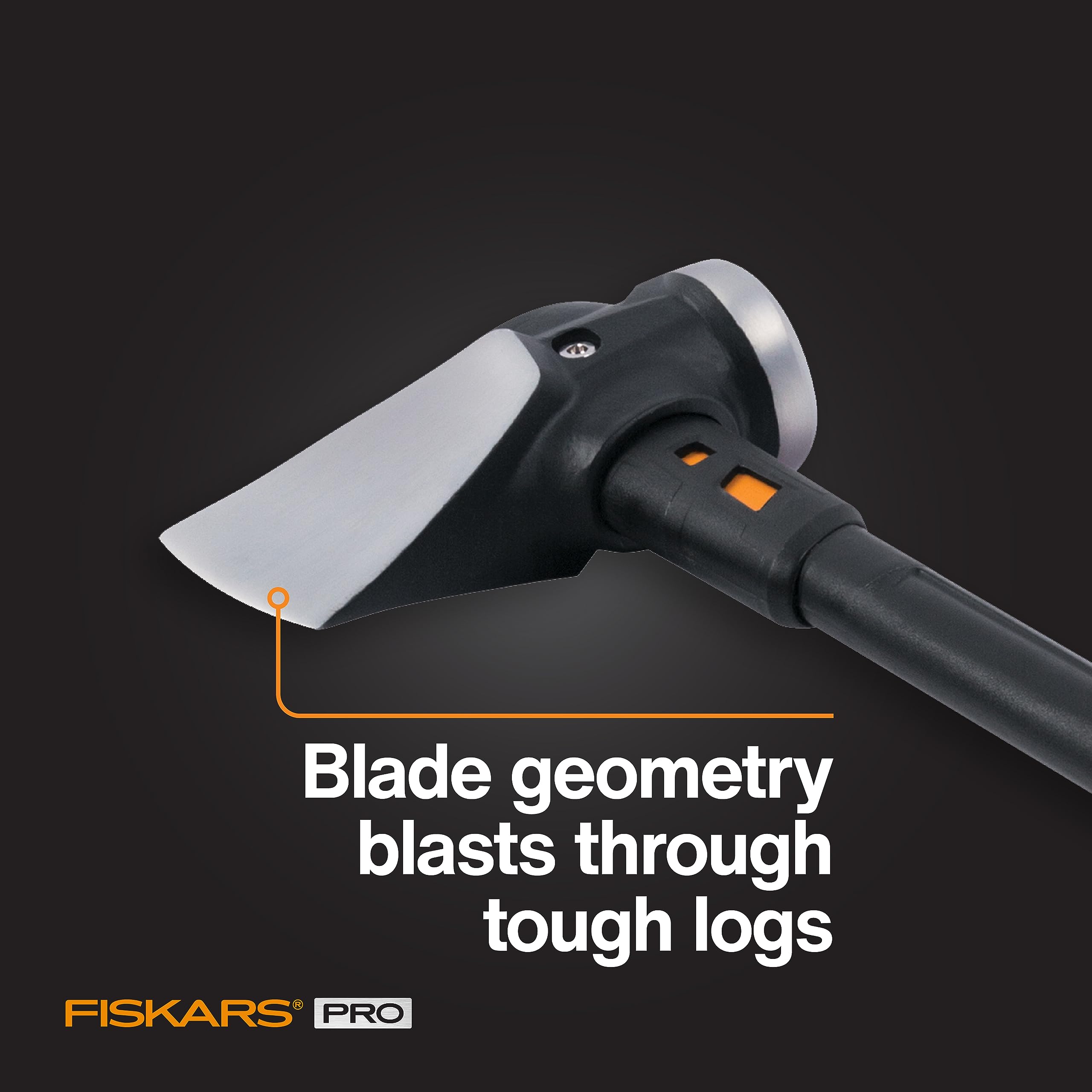 Fiskars IsoCore axe side view with textured grip