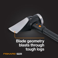 Fiskars IsoCore axe side view with textured grip