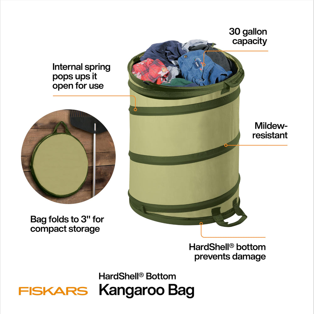 Fiskars Kangaroo Garden Bag with handles and hardshell bottom