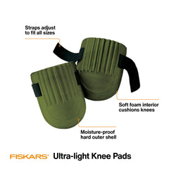 Fiskars Knee Pads on a garden surface demonstrating comfort