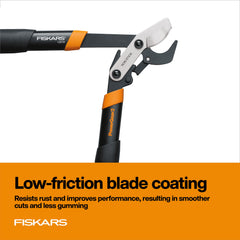Fiskars lopper cutting through 1.5-inch branch