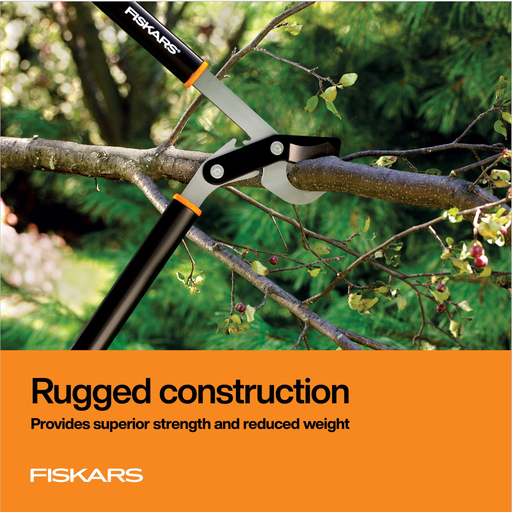 Fiskars lopper in a garden setting, ready for use
