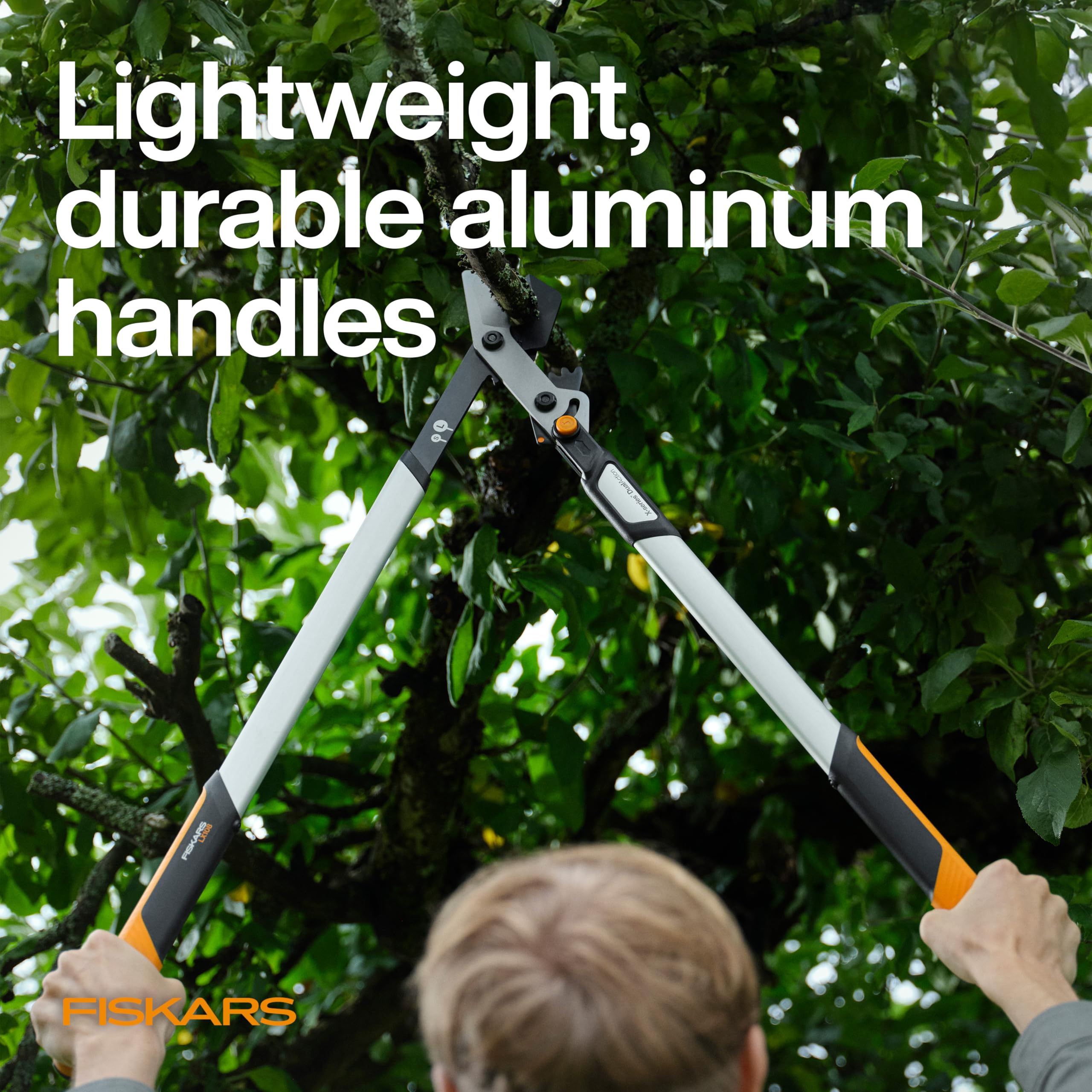 Fiskars Lopper showing S mode for fast snips on small twigs
