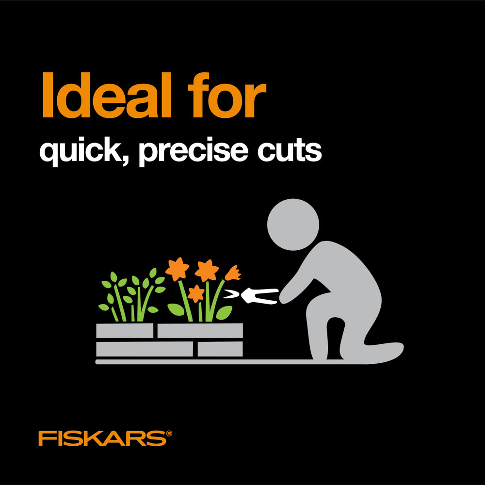 Fiskars Micro-Tip Pruning Snips displayed on a wooden table