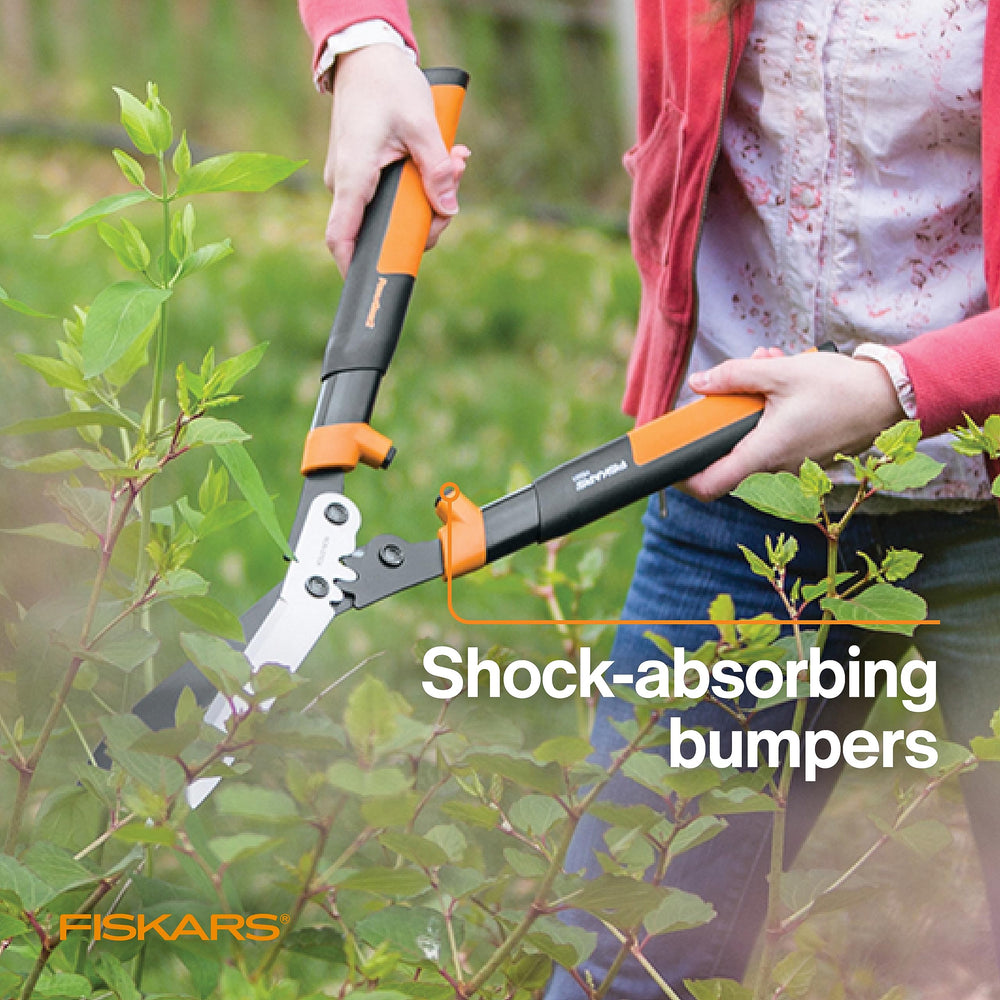 Fiskars PowerGear2 Hedge Shears close-up of blades and handle