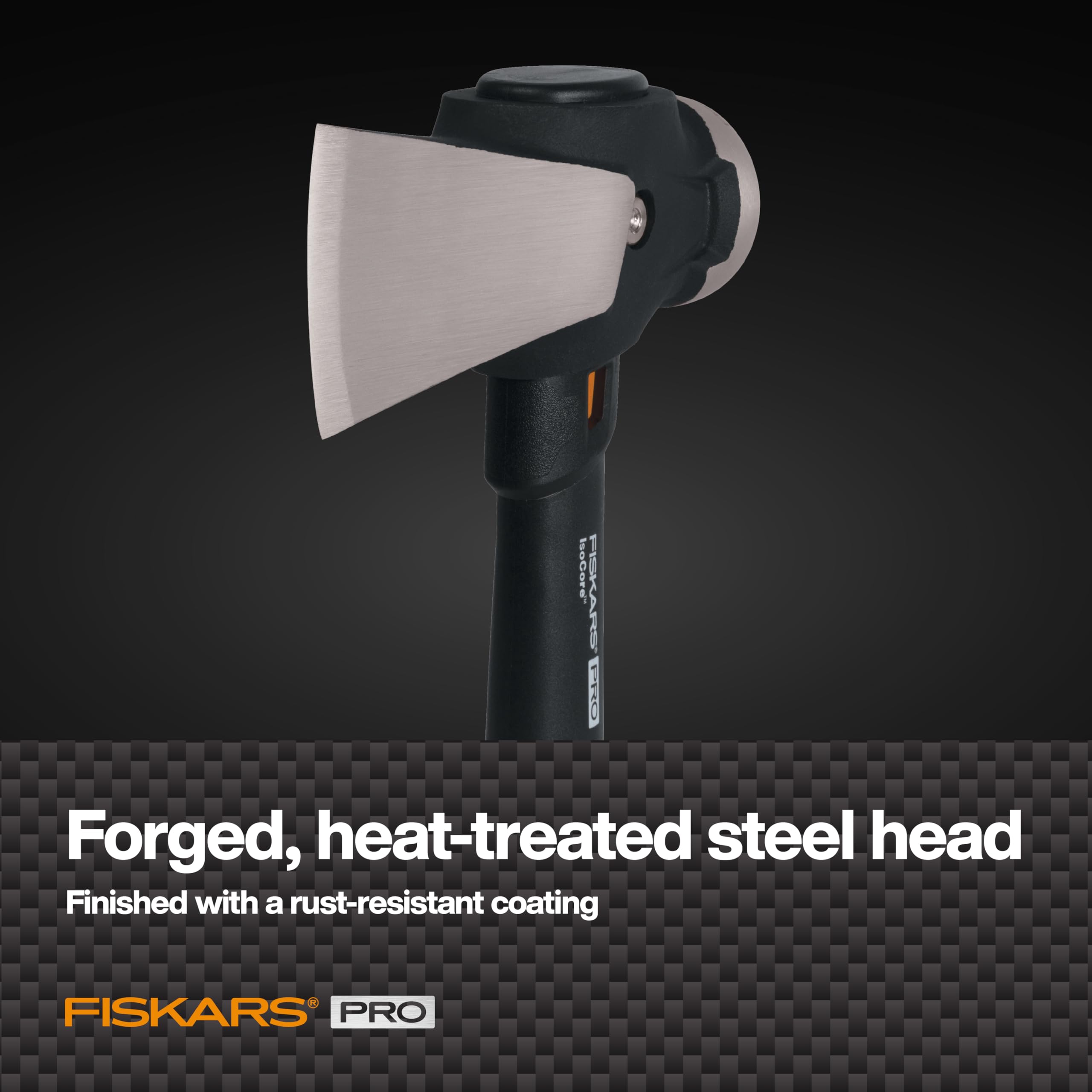 Fiskars Pro IsoCore Maul in action splitting wood