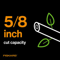 Fiskars pruning shears in use on a flowering plant
