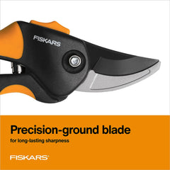 Fiskars pruning shears in use on flower stems