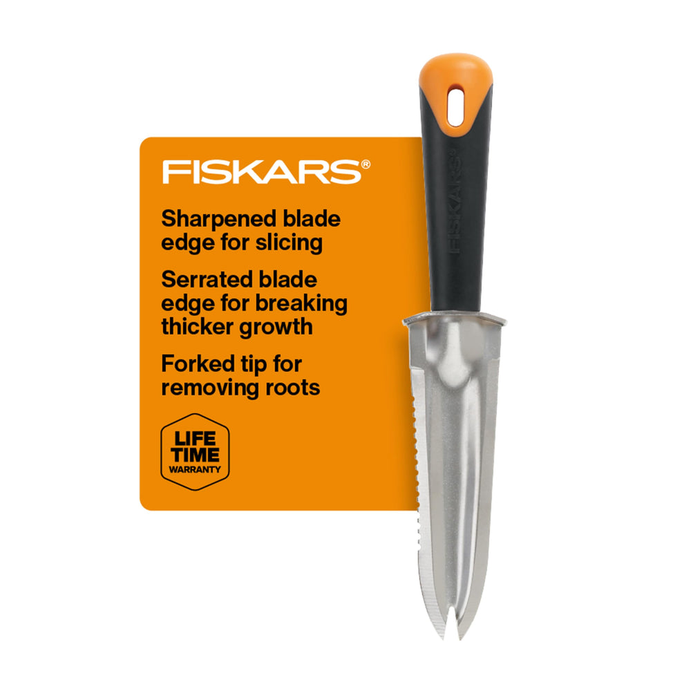 Fiskars Steel Garden Knife with serrated and sharpened edges