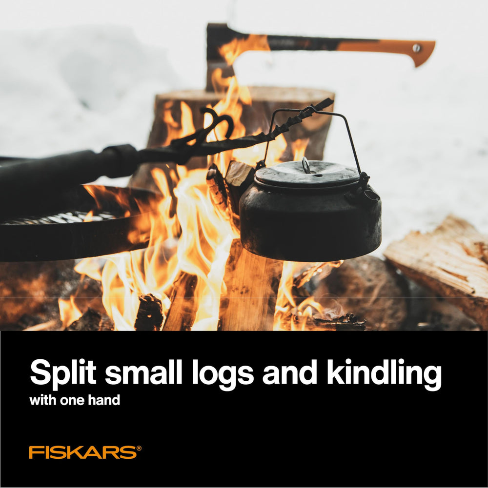 Fiskars X11 Splitting Axe 17 Inch in use chopping wood