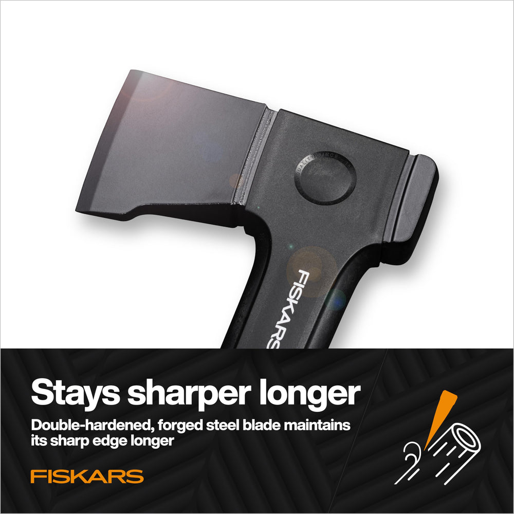 Fiskars X14 axe blade with low-friction coating