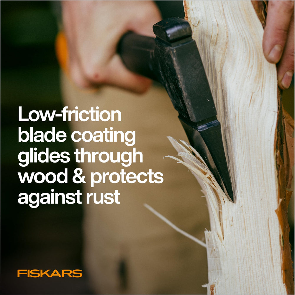 Fiskars X24 axe with textured SoftGrip handle
