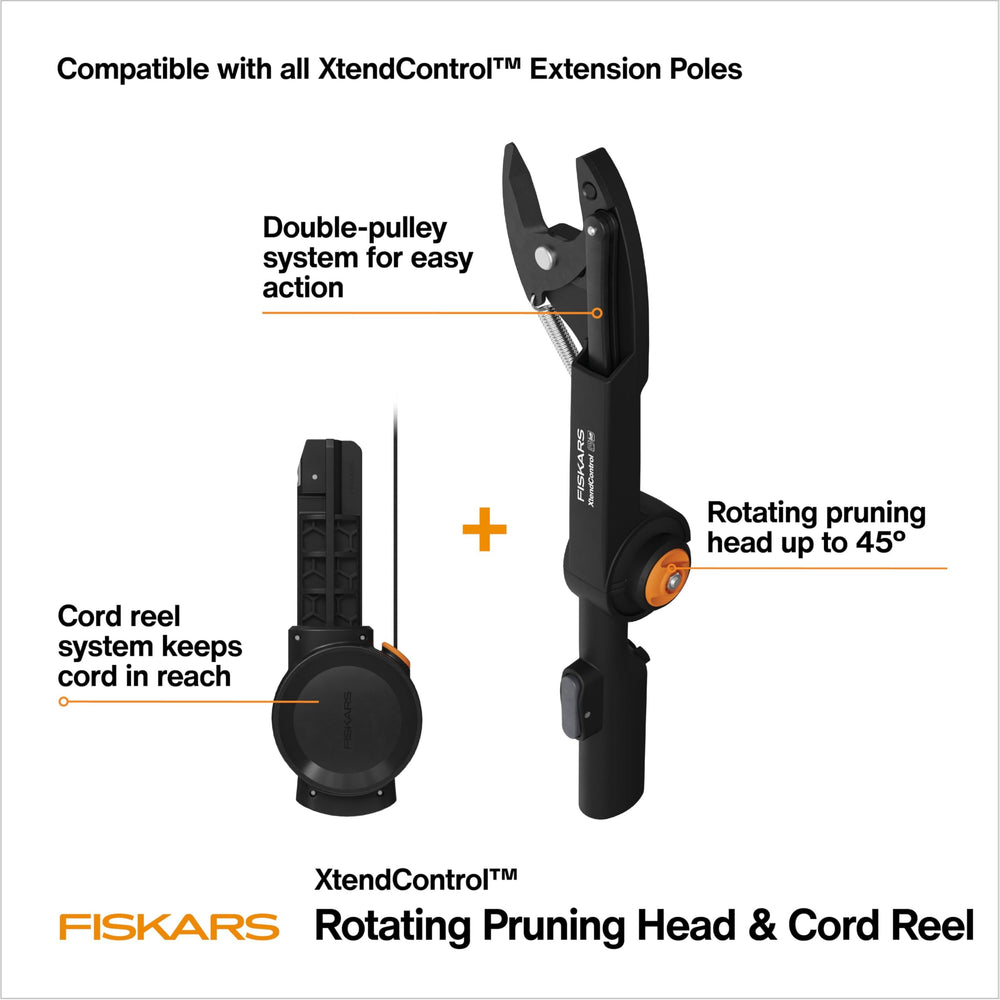 Fiskars XtendControl Rotating Pruner Head side view with cord reel