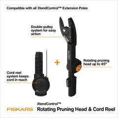 Fiskars XtendControl Rotating Pruner Head side view with cord reel