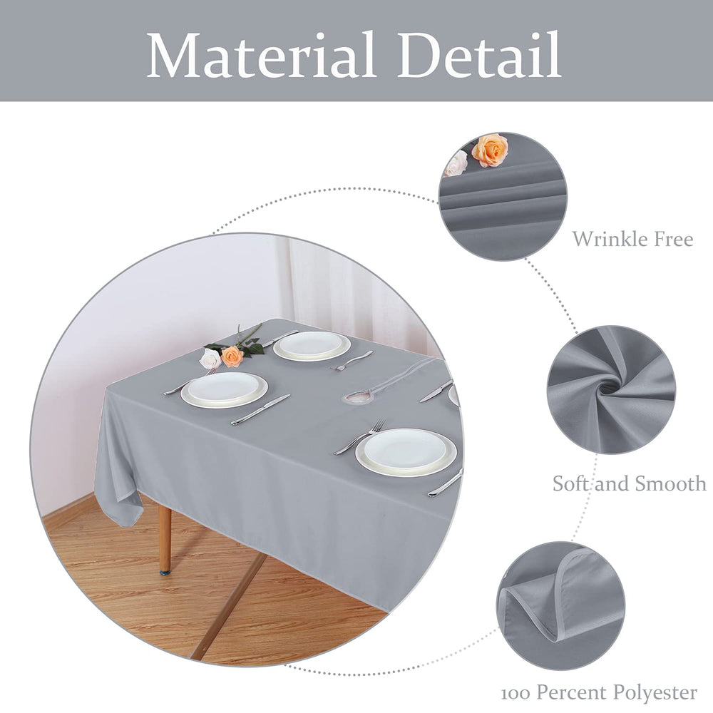 Fitable Silver Grey tablecloth on a picnic table