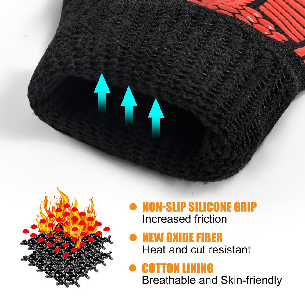 FITFIV BBQ Gloves close-up showing silicone grip