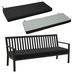 Fitfree Outdoor Bench Cushion black front view, 48 x 16 inches