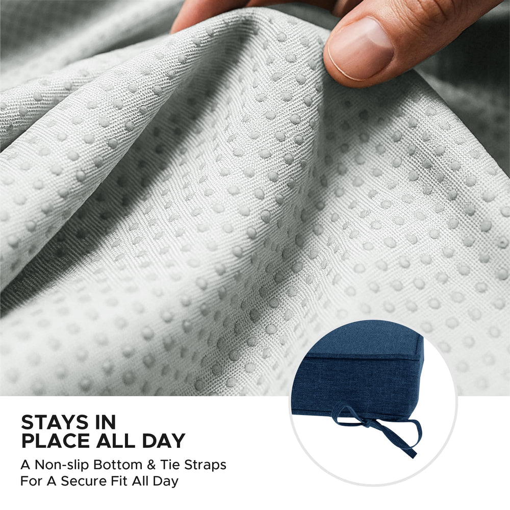 Fitfree Outdoor Bench Cushion Navy Blue close-up of fabric
