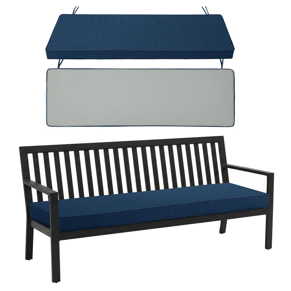Fitfree Outdoor Bench Cushion Navy Blue front view