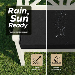 Fitfree Outdoor Bench Cushion on a wooden bench in a garden