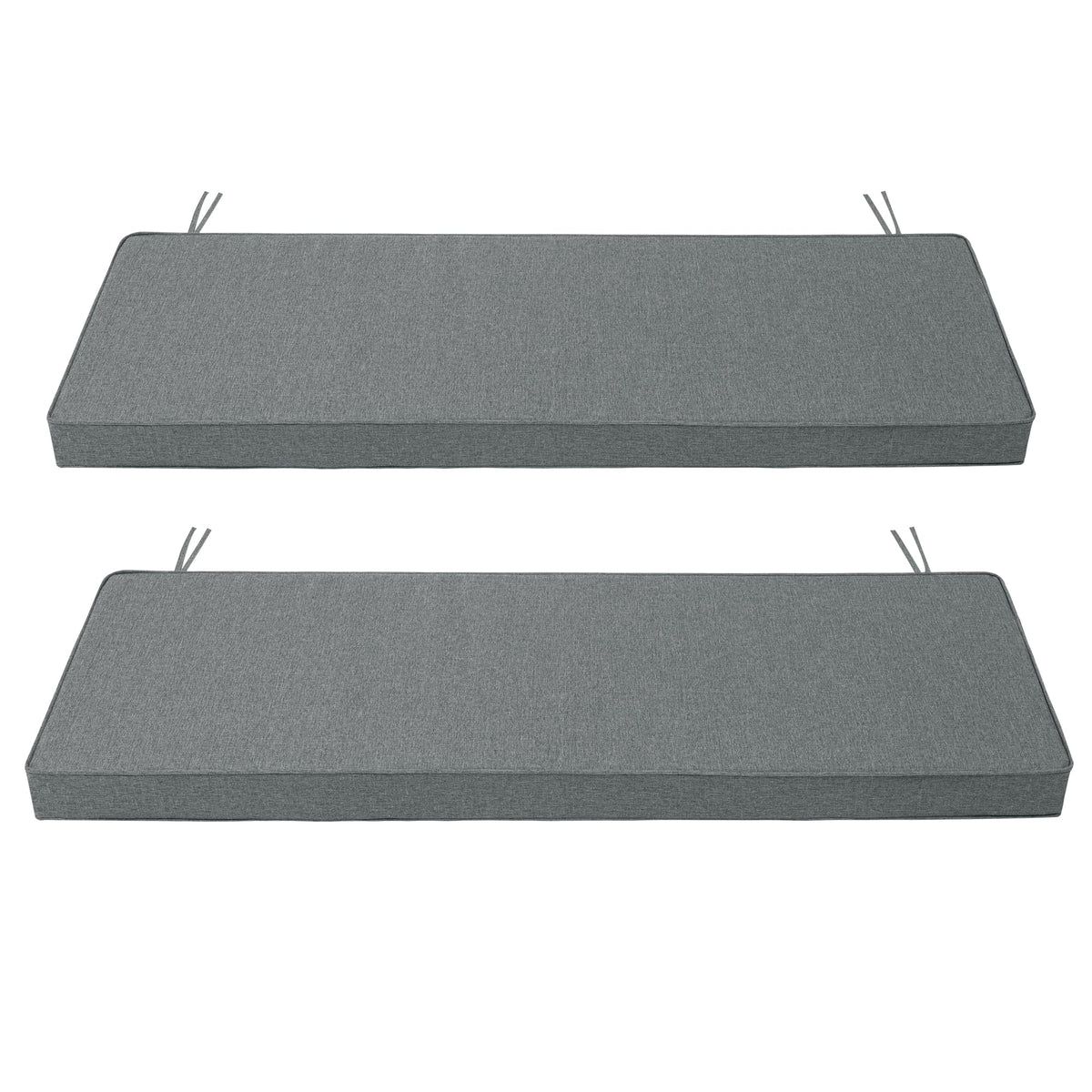 Fitfree Outdoor Bench Cushion set of 2, dark grey, front view