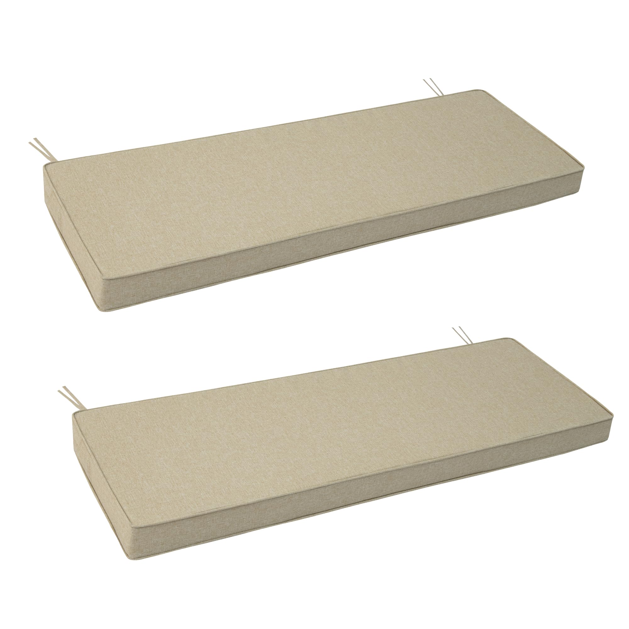 Fitfree Outdoor Bench Cushion Set of 2, Natural, front view