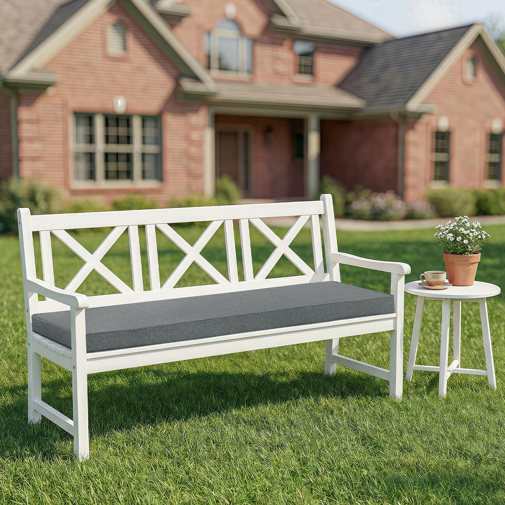 Fitfree Outdoor Bench Cushion side view with a hidden zipper