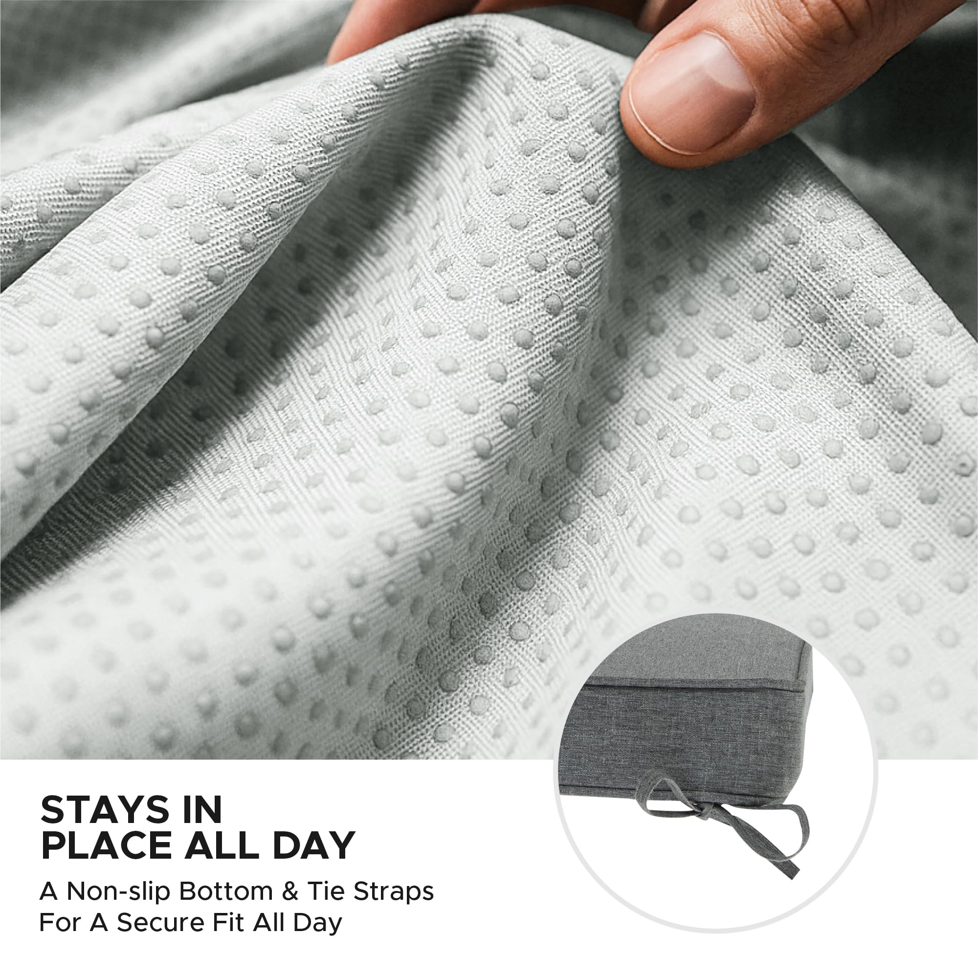 Fitfree Outdoor Bench Cushion with adjustable tie straps