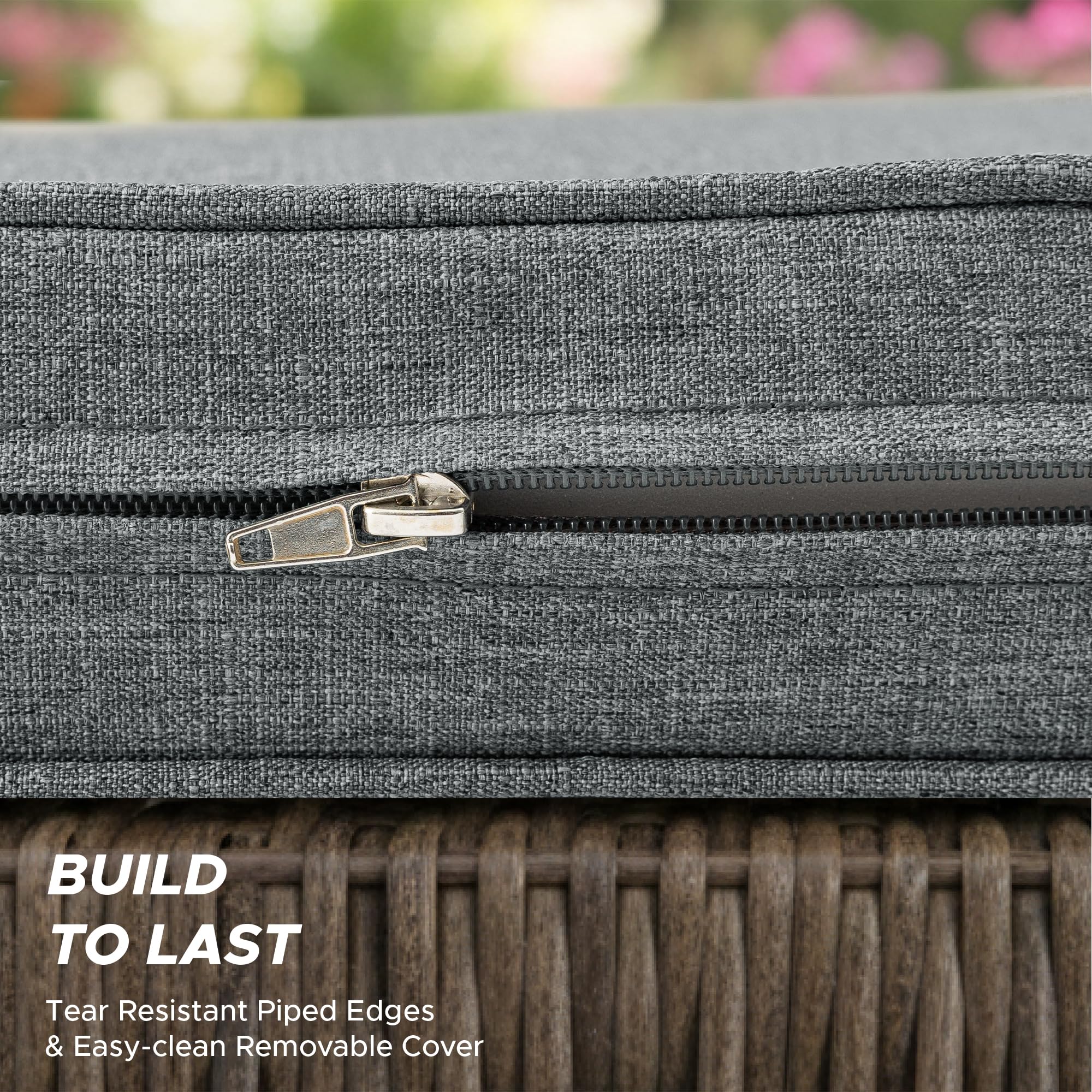 Fitfree Outdoor Bench Cushion with adjustable tie straps