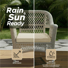 Fitfree Outdoor Chair Cushion beige on patio chair