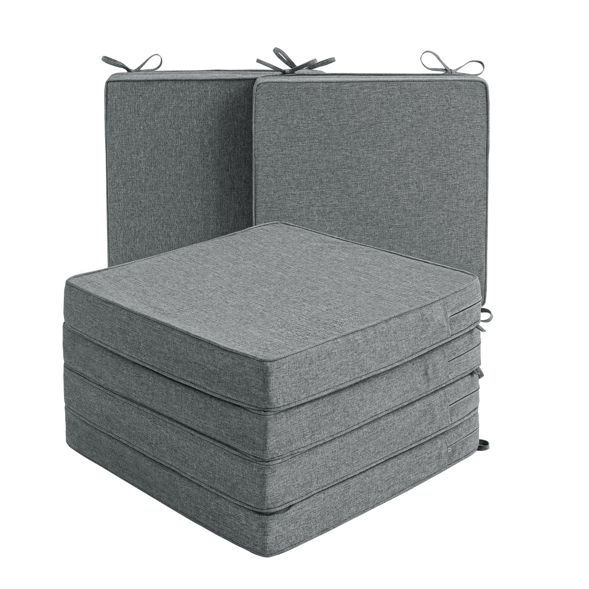 Fitfree Outdoor Chair Cushions Set of 6, Dark Grey side view