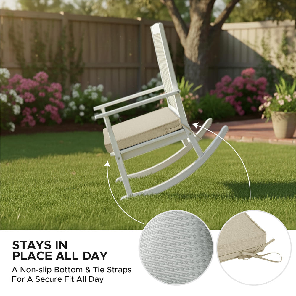 Fitfree outdoor chair cushions showing non-slip bottom
