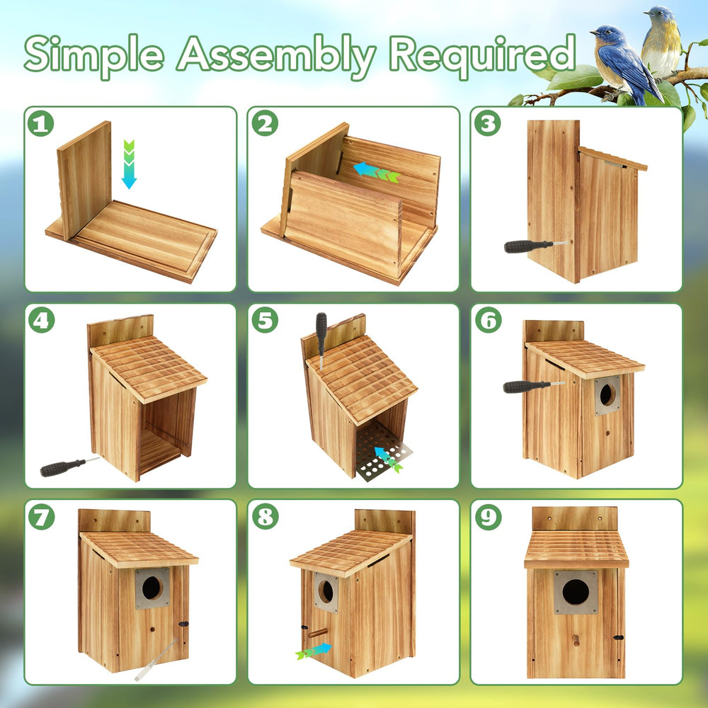 Fitraho birdhouses easy-open front for cleaning