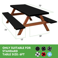 Fitted picnic table cover and bench covers in black