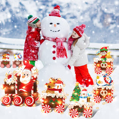 Five carriages of OuMuaMua Christmas Train with decorations