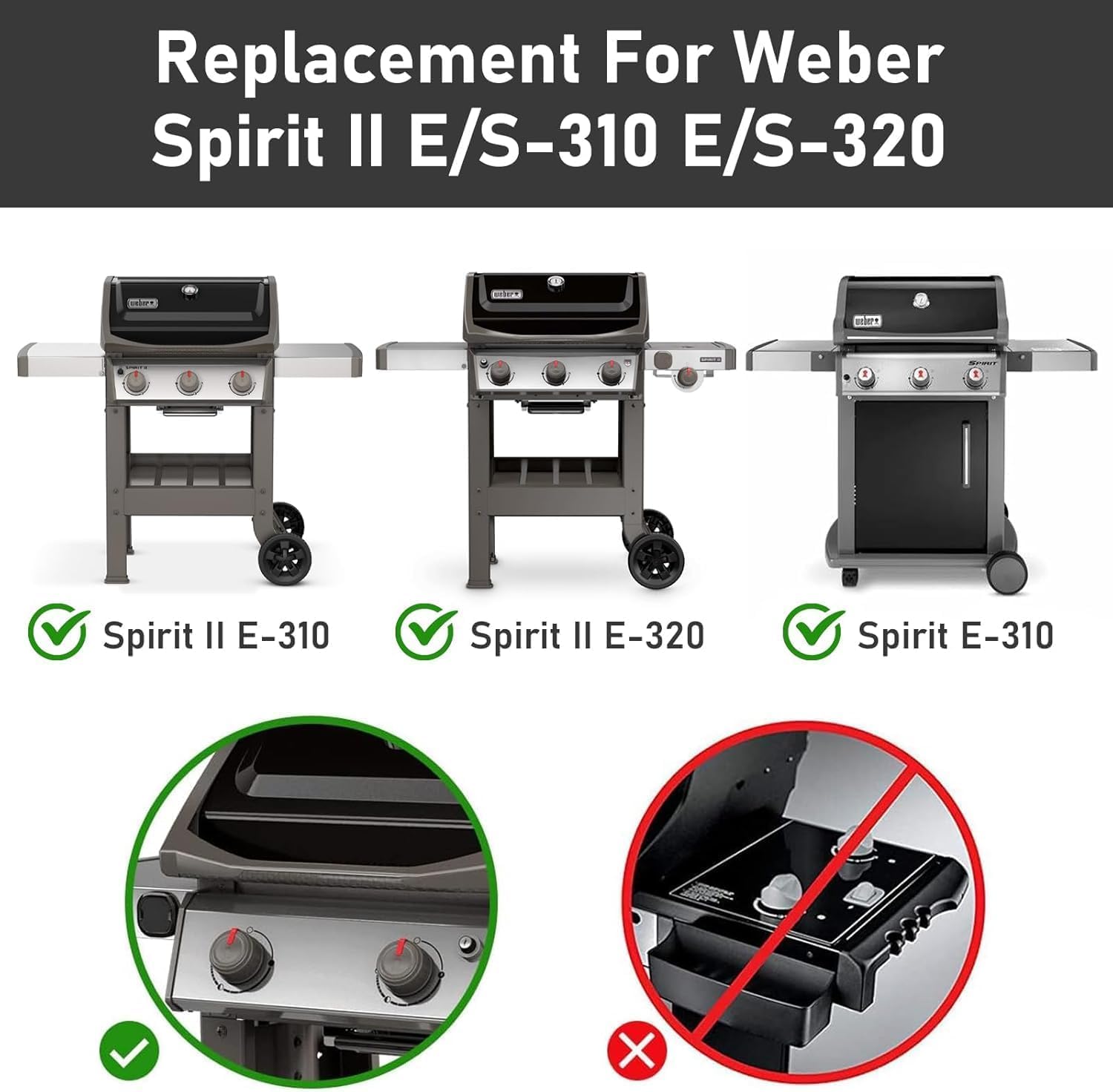Five porcelain-enameled flavorizer bars for Weber Spirit grill