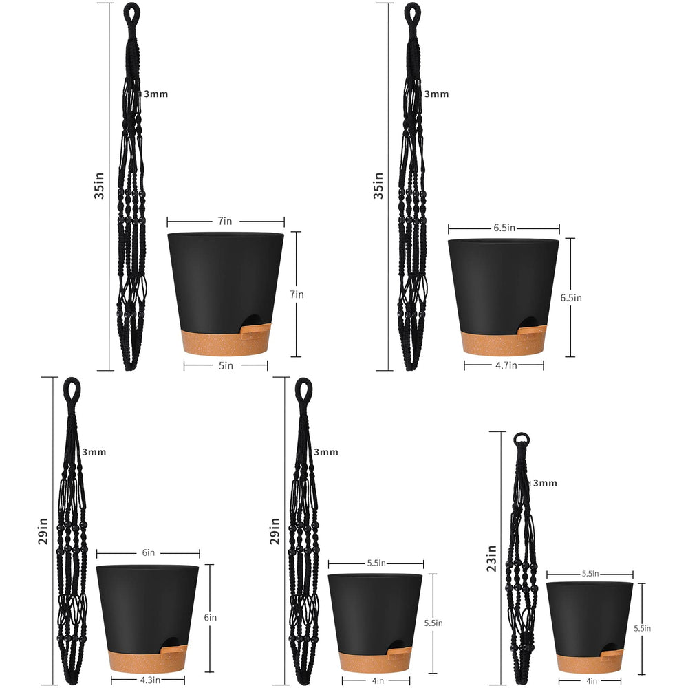 Five pots of varying sizes included in GARDIFE planter set
