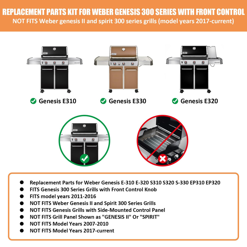 Five stainless steel flavorizer bars for Weber Genesis