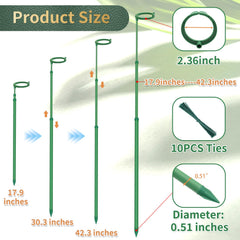 Five Stroller plant stakes with adjustable height