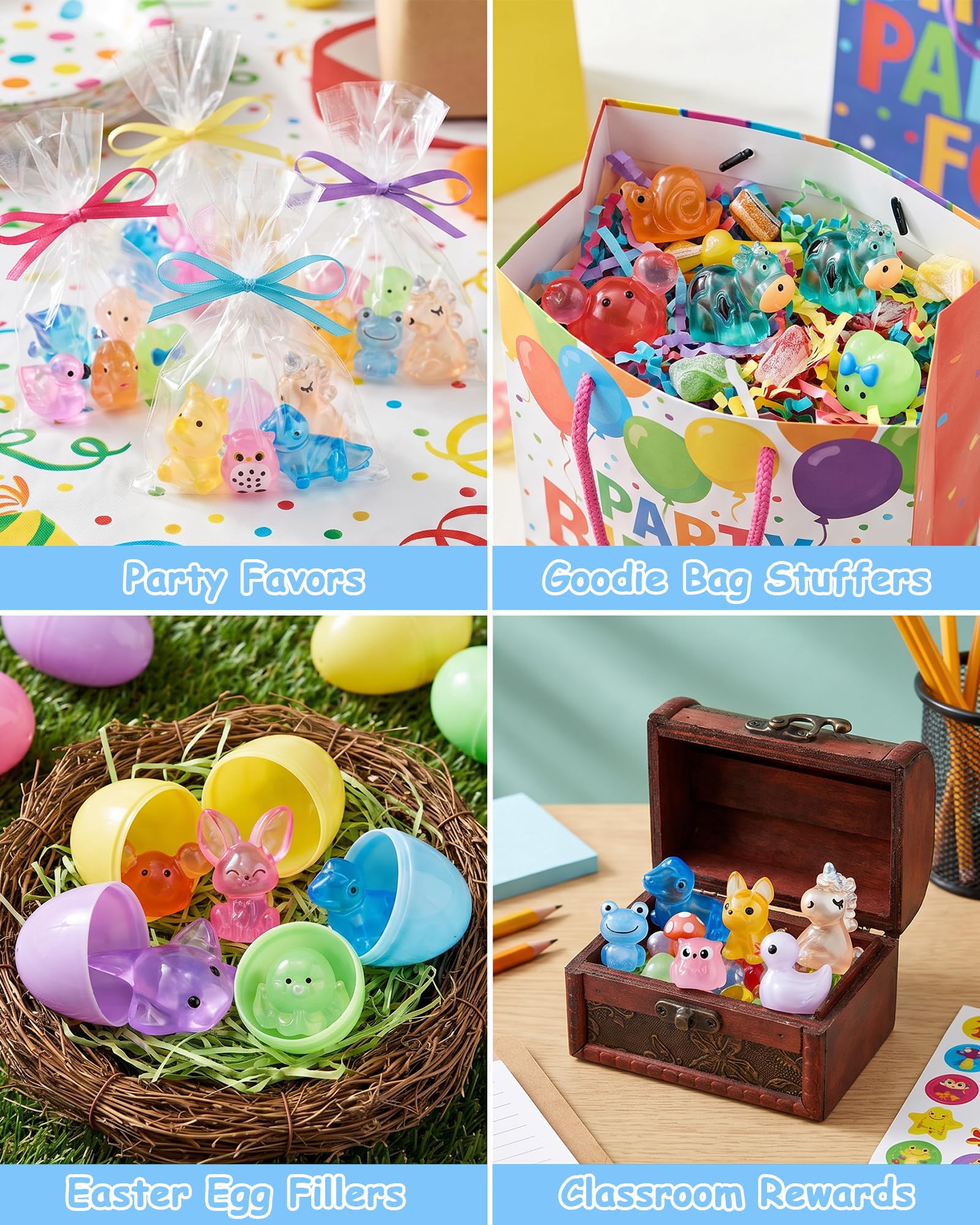 FIVEIZERO Mini Resin Animals in a decorative terrarium