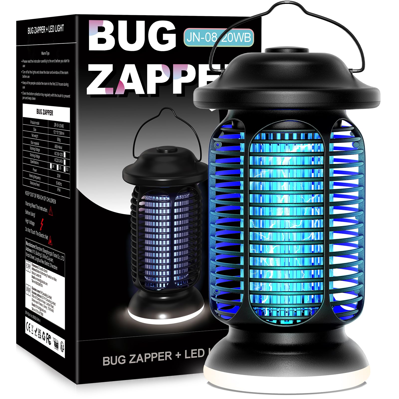 fiveye Bug Zapper front view with LED light