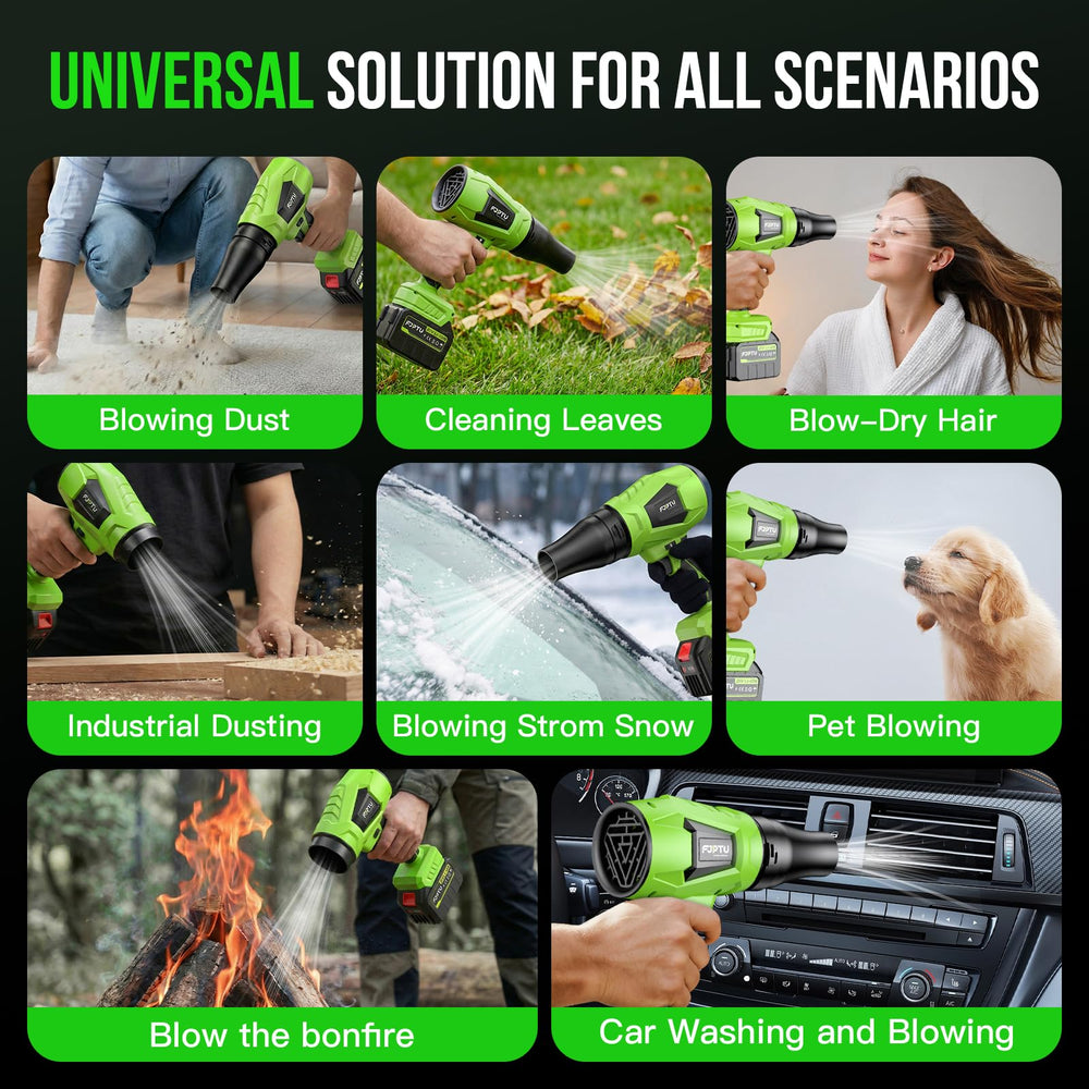 FJPTU Leaf Blower showing lockable wind speed feature